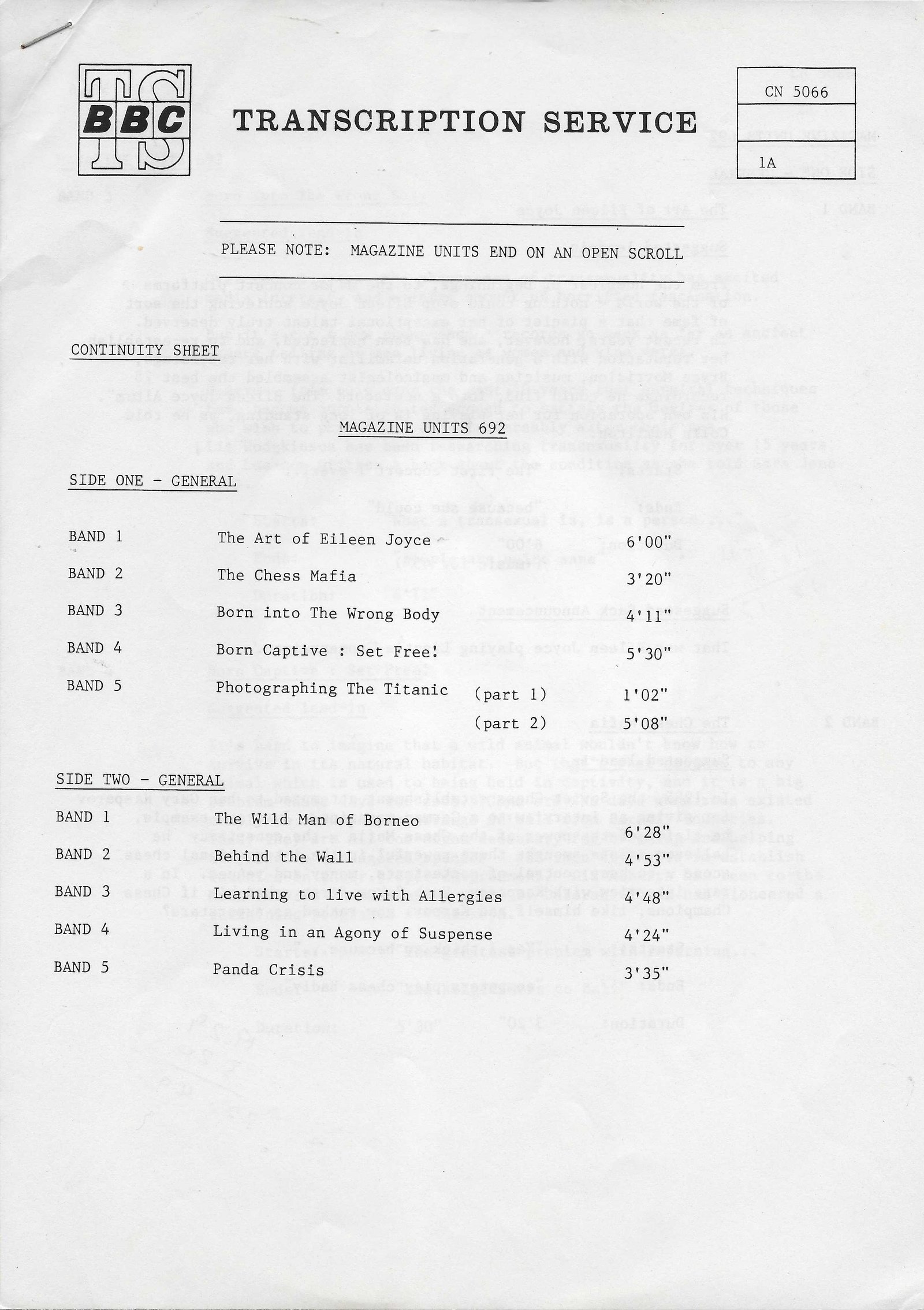 Inserts from CN 5066